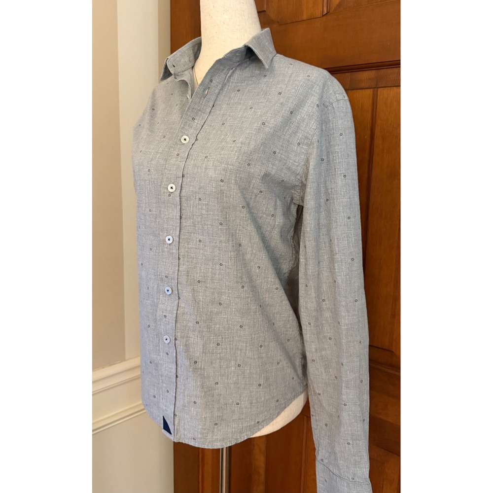 UNTUCKit Slim Fit Button Down Shirt Womens XS (0-2) Gray Business Casual Career - Picture 2 of 13
